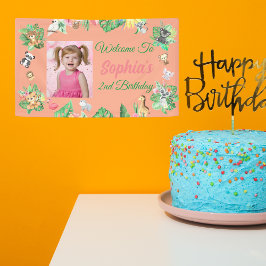 Tropical Safari Jungle Animals Kindergeburtstag Banner