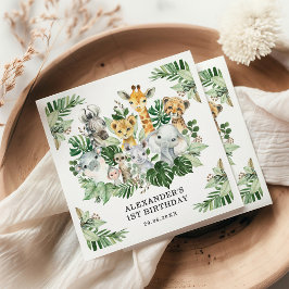 Tropical Safari Jungle Animals Wild Ein Geburtstag Serviette