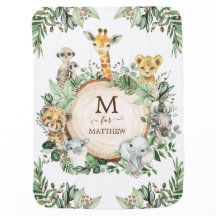 Tropical Safari Jungle Baby Wild Animes Monogramm