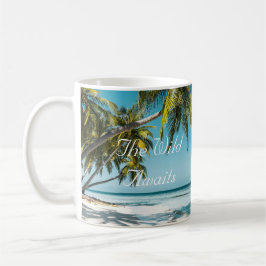 Tropical sand beach ocean personalized adventure  kaffeetasse