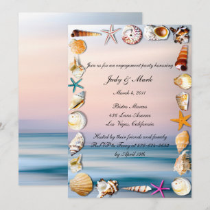 Tropical Sandy Beach und Seashell Engagement Party Einladung