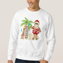 Tropical Santa Sweatshirt mit Palmbaum