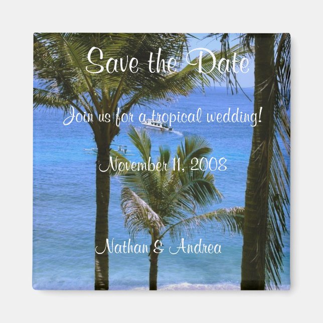 Tropical Save the Date Magnet (Vorne)