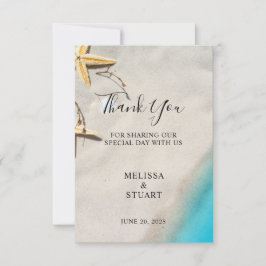 Tropical sea starfish beach Thank You wedding card Dankeskarte