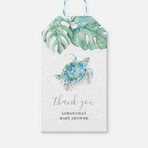 Tropical Sea Turtle Baby Dusche Aquarell Geschenkanhänger