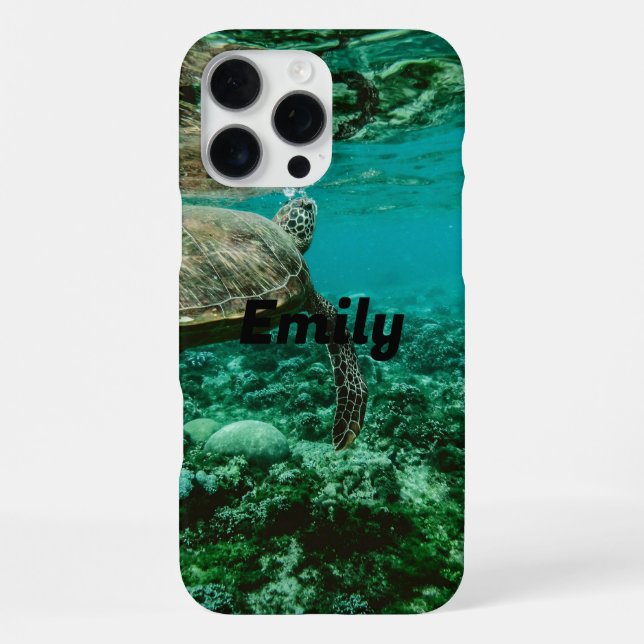 Tropical Sea Turtle Case iPhone 16 Pro Max – Ozean Hülle (Rückseite)