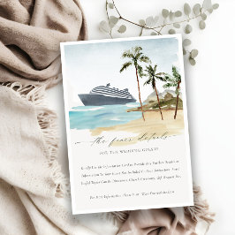 Tropical Seascape Beach Cruise Palm Hochzeitsdetai Begleitkarte
