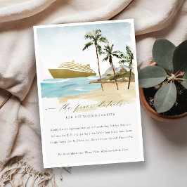 Tropical Seascape Beach Cruise Palm Hochzeitsdetai Begleitkarte
