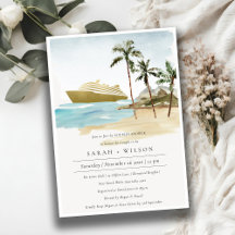 Tropical Seascape Cruise Couples Invitation de dou