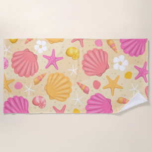 Tropical Seashell Beach Handtuch