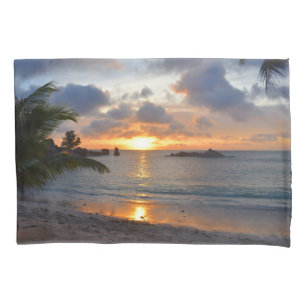 Tropical Seychelles Island Palm Tree Beach Sonnenu Kissenbezug