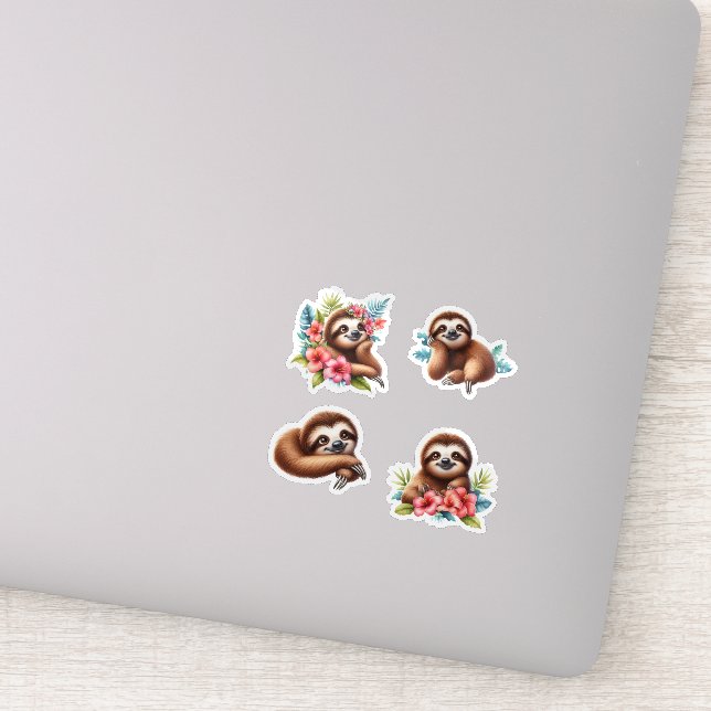 Tropical Sloth Aufkleber (Detail)