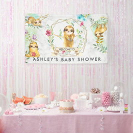 Tropical Sloth Baby Dusche Begrüßungsbanner Banner