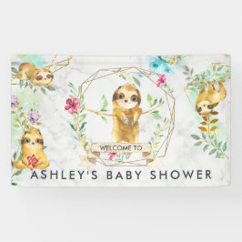 Tropical Sloth Baby Dusche Begrüßungsbanner Banner