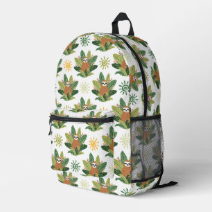 Tropical Sloth Pattern Bedruckter Rucksack