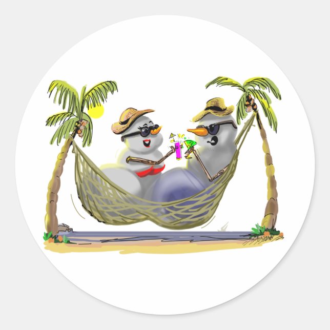 tRoPiCaL sNoWcOuPLe Runder Aufkleber (Vorderseite)