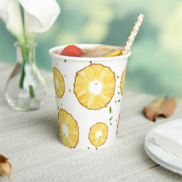 TROPICAL SOMMER Pineapa Slice trendy Pattern Pappbecher