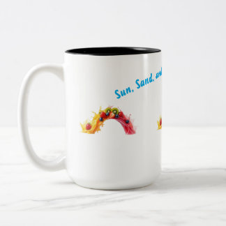Tropical-Sommer-Vibes-T-Shirt Zweifarbige Tasse