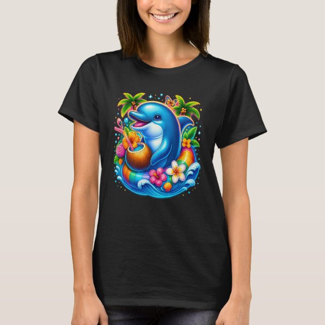 Tropical Splash Party - Dolphin Paradise T-Shirt (Vorderseite)