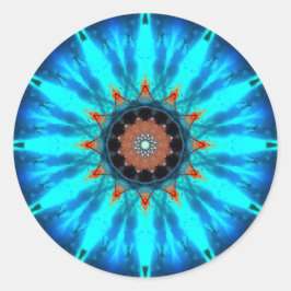 Tropical Star Mandala Runder Aufkleber