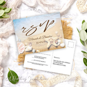 Tropical Starfish Beach Hochzeit UAWG Postcard Ankündigungspostkarte