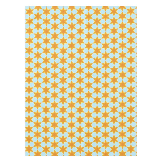 Tropical Starfruit Pattern Blue Orange  Tischdecke (Vorderseite)