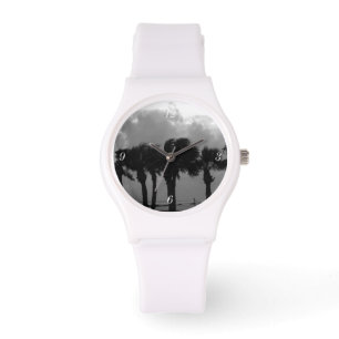 Tropical Stormy Skies Grayscale Armbanduhr