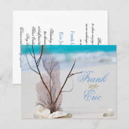 Tropical, Strand, Hochzeit in Urlaubsort Einladung