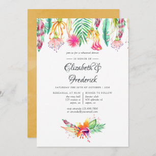 Tropical Summer Beach Hochzeit Probe Dinner Einladung