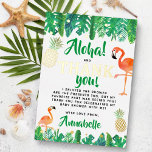 Tropical Summer Beach Luau Babydusche Vielen Dank Folieneinladung<br><div class="desc">Danke schön und stilvoll mit diesen hübschen und sehr trendigen echten Babyduschen gepresst. Dieses Design lässt sich leicht mit Ihrer speziellen Veranstaltungsformulierung personalisieren und Ihre Gäste werden begeistert sein,  wenn sie diese fantastischen Dankesworte erhalten.</div>