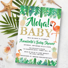Tropical Summer Beach Luau Boys Baby Dusche Einladung