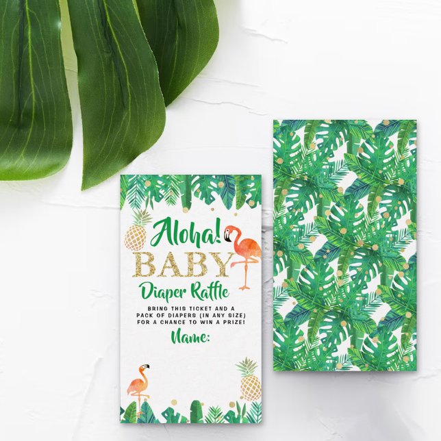 Tropical Summer Beach Luau Boys Baby Dusche Windel Begleitkarte (Von Creator hochgeladen)