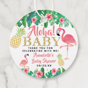 Tropical Summer Beach Luau Girls Babydusche Geschenkanhänger