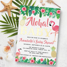 Tropical Summer Beach Luau Girls Babydusche Real Folieneinladung