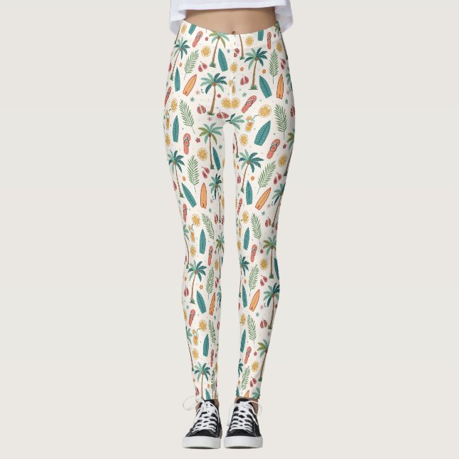 Tropical Summer Beach Pattern (1) Leggings (Vorderseite)