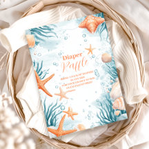 Tropical Summer Beach Starfish Diapper Raffle