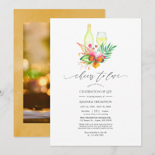 Tropical Summer Beach Wine Celebration of Life Inv Einladung