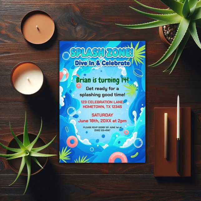 Tropical Summer Birthday Pool Party Einladung (Von Creator hochgeladen)