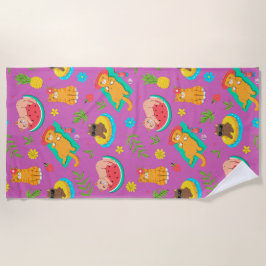 Tropical Summer Cats Strandtuch