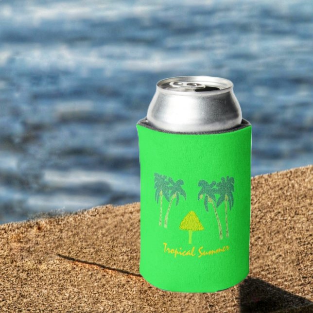 Tropical Summer  Dosenkühler (Keep your drinks cool, by the water, with this Tropical Summer Can Cooler!)