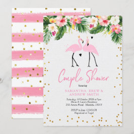 Tropical Summer Flamingo Couple Dusche Einladung