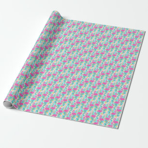 Tropical Summer Flamingo: Helle Muster Elemente Geschenkpapier