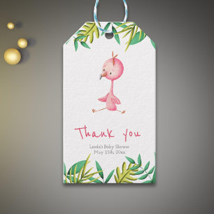Tropical Summer Flamingo Personalisiert Danke Geschenkanhänger