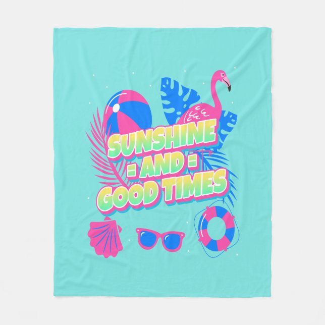 Tropical Summer Fun Vibes Fleecedecke (Vorderseite)