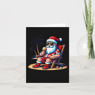 Tropical Summer Funny Hawaiian Santa Claus Christm Karte
