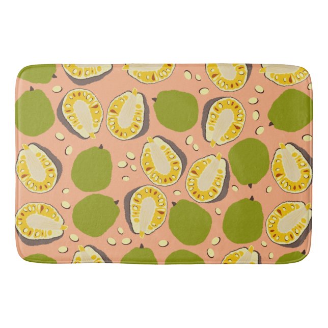 Tropical Summer Jackfruits Pattern - Exotic Frucht Badematte (Vorderseite)