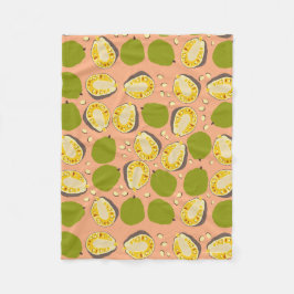 Tropical Summer Jackfruits Pattern - Exotic Frucht Fleecedecke