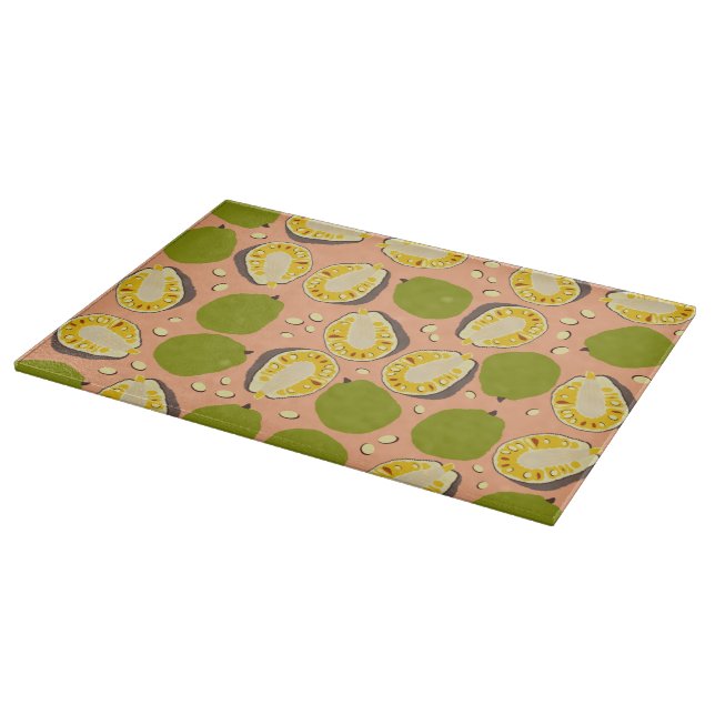 Tropical Summer Jackfruits Pattern - Exotic Frucht Schneidebrett (Ecke)