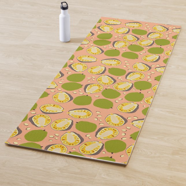 Tropical Summer Jackfruits Pattern - Exotic Frucht Yogamatte (Beispiel)