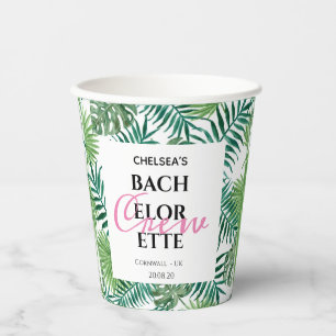 Tropical Summer Leaf Bachelorette Crew Party Pappbecher